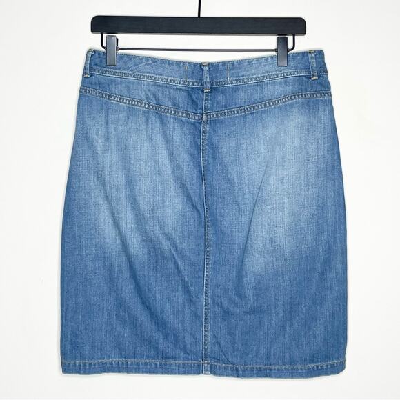 RYAN MICHAEL off center boho southwest button denim jean skirt Women's size 6 - Picture 3 of 4